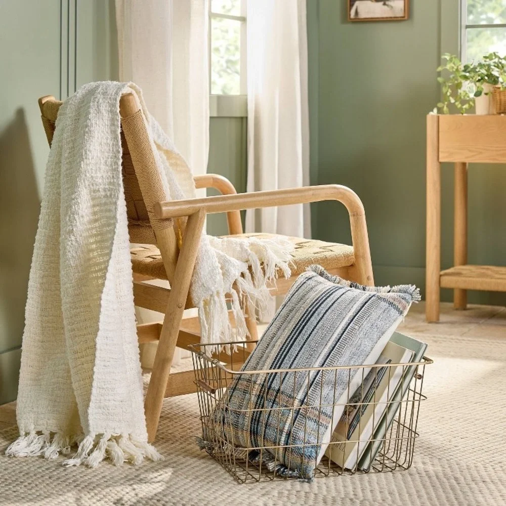 Textured Woven Throw Blanket Sour Cream - Hearth & Hand™ with Magnolia new 🆕